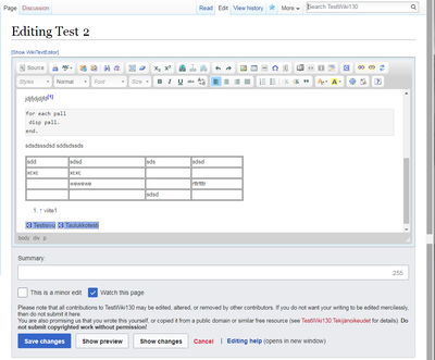 screenshot of MediaWiki