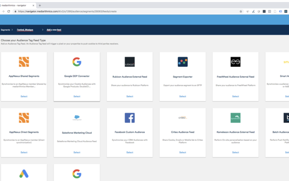 screenshot of Mediarithmics