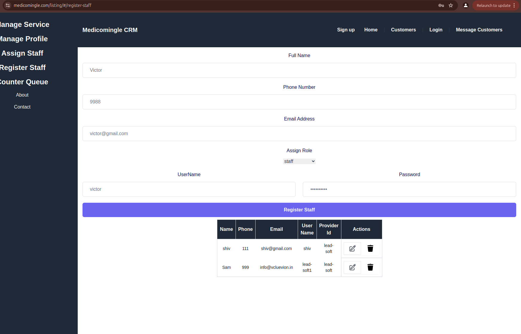 screenshot of Medicomingle