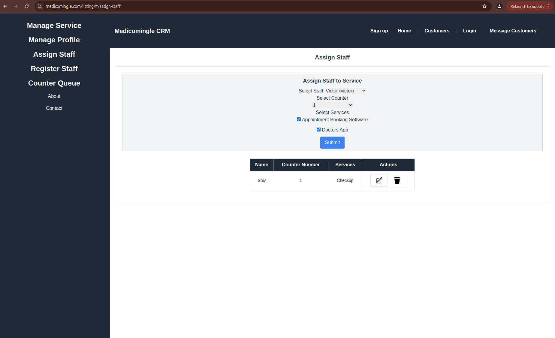 screenshot of Medicomingle