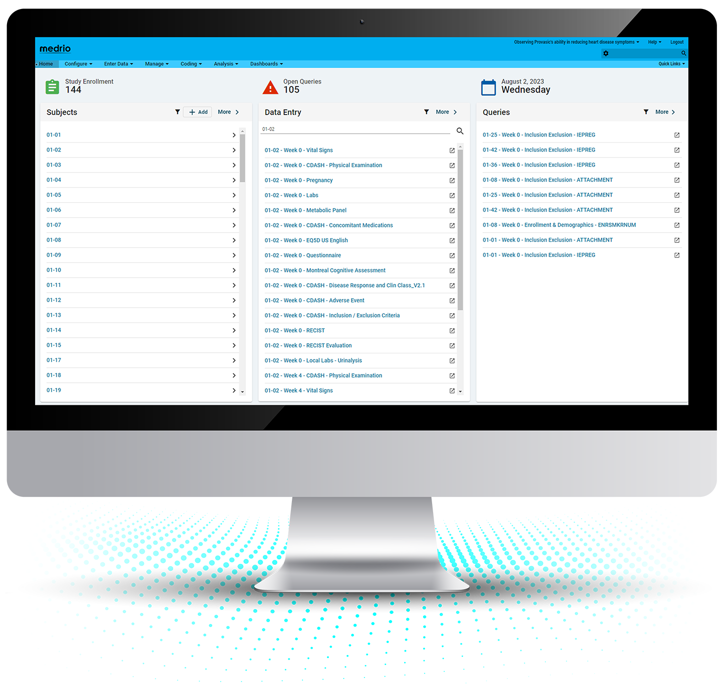 screenshot of Medrio