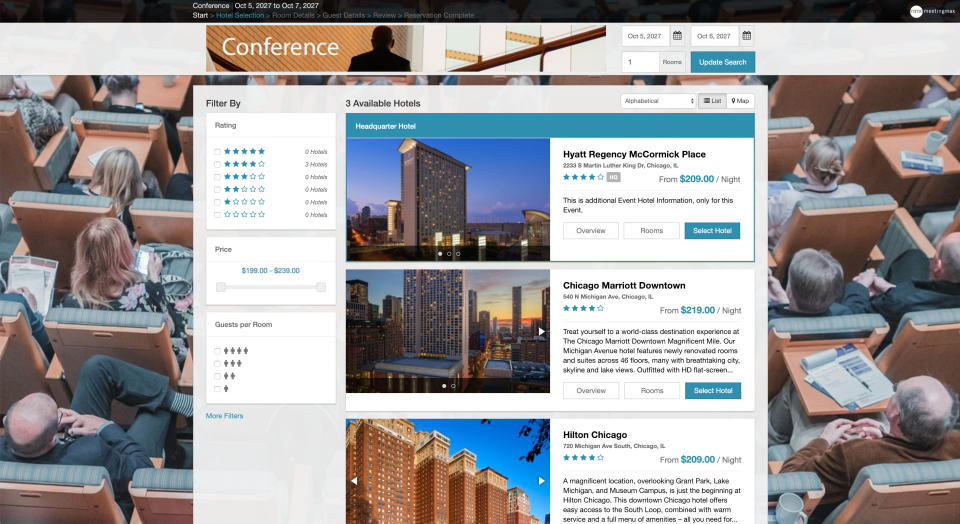 screenshot of Meetingmax