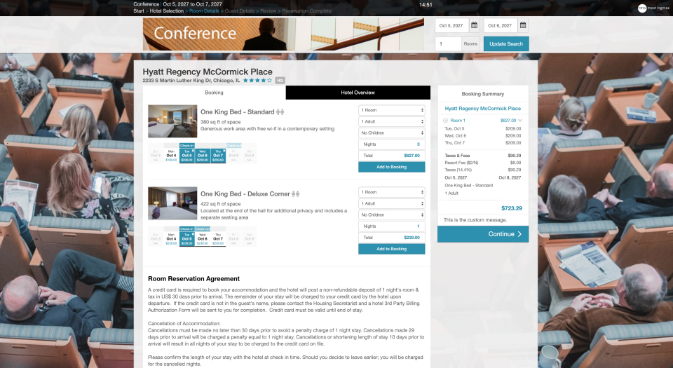screenshot of Meetingmax