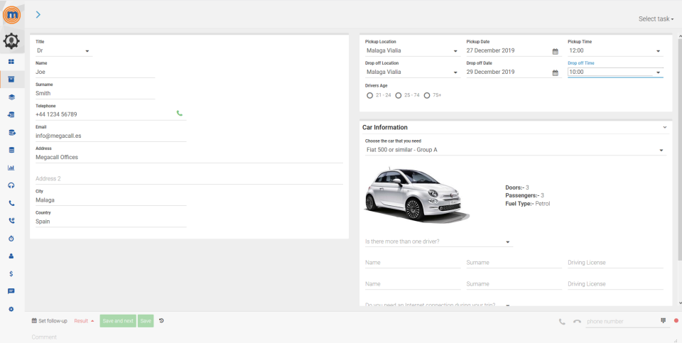 screenshot of MegaDialer