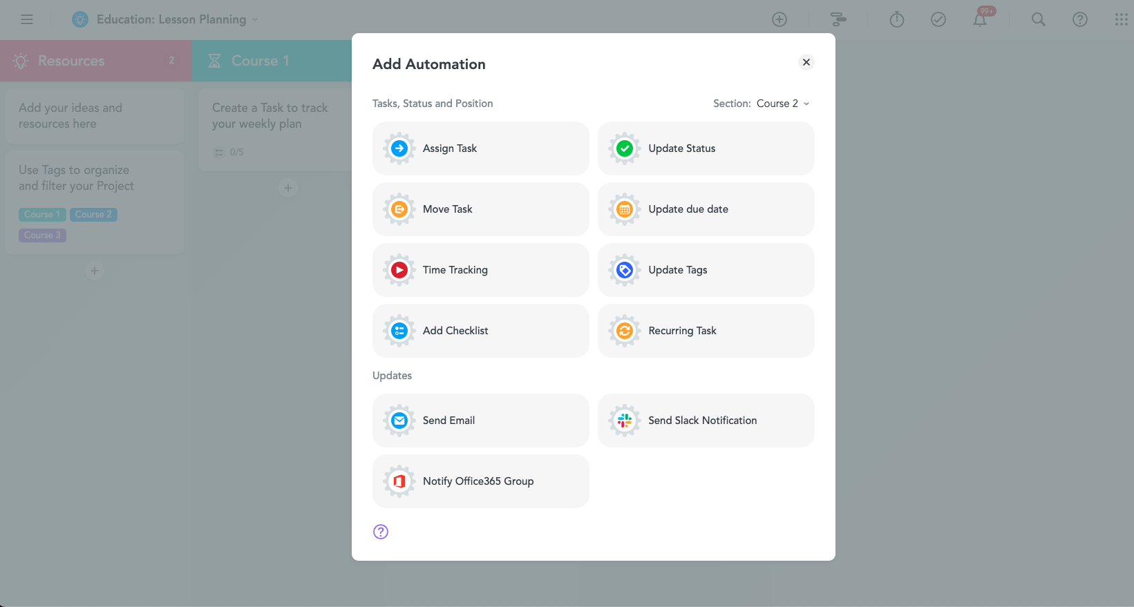 screenshot of MeisterTask