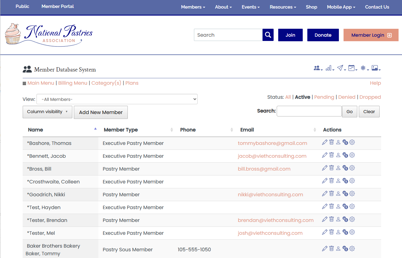 screenshot of MemberLeap