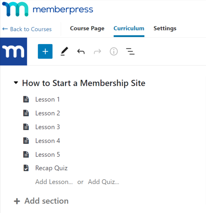 screenshot of MemberPress