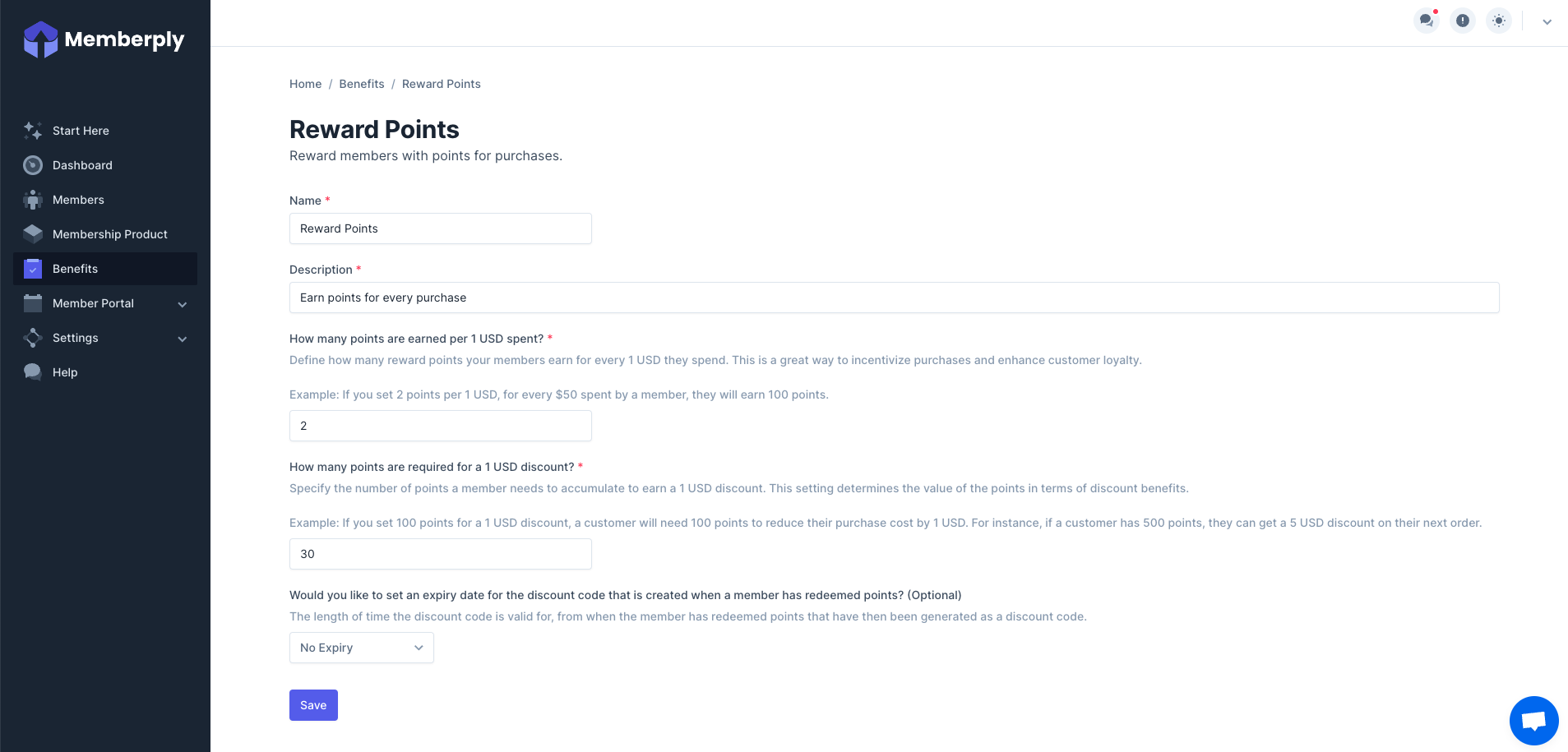 screenshot of Memberply