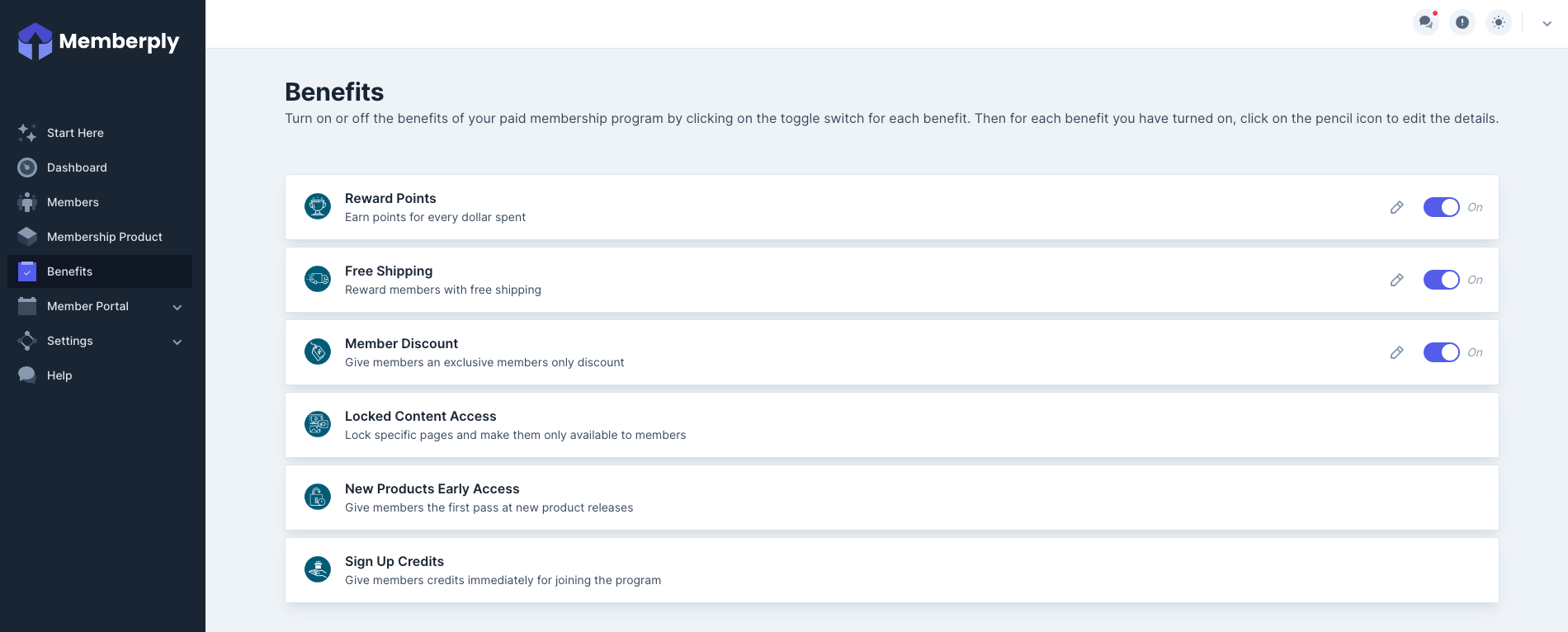 screenshot of Memberply
