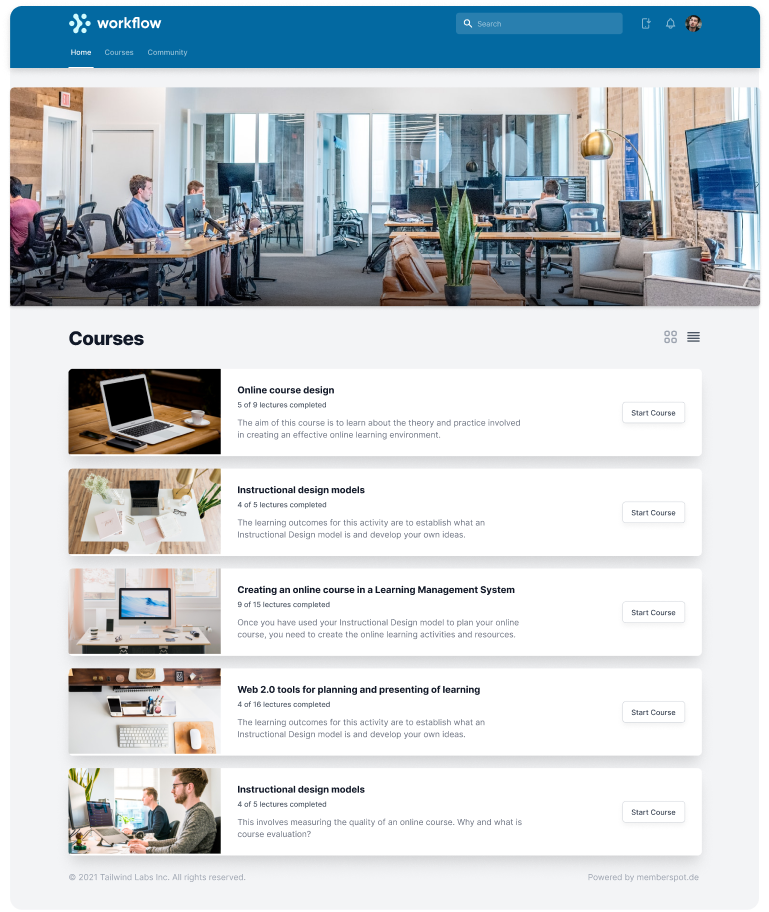 screenshot of Memberspot