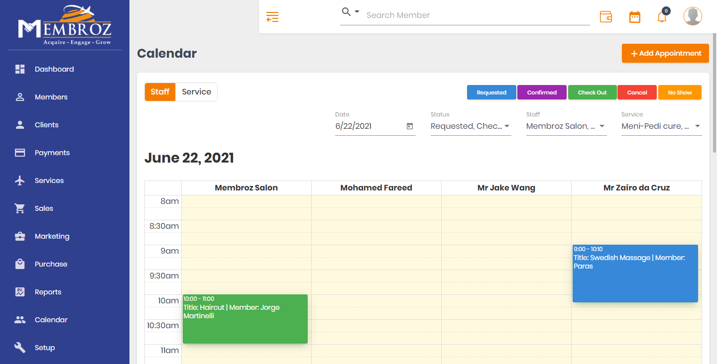 screenshot of Membroz