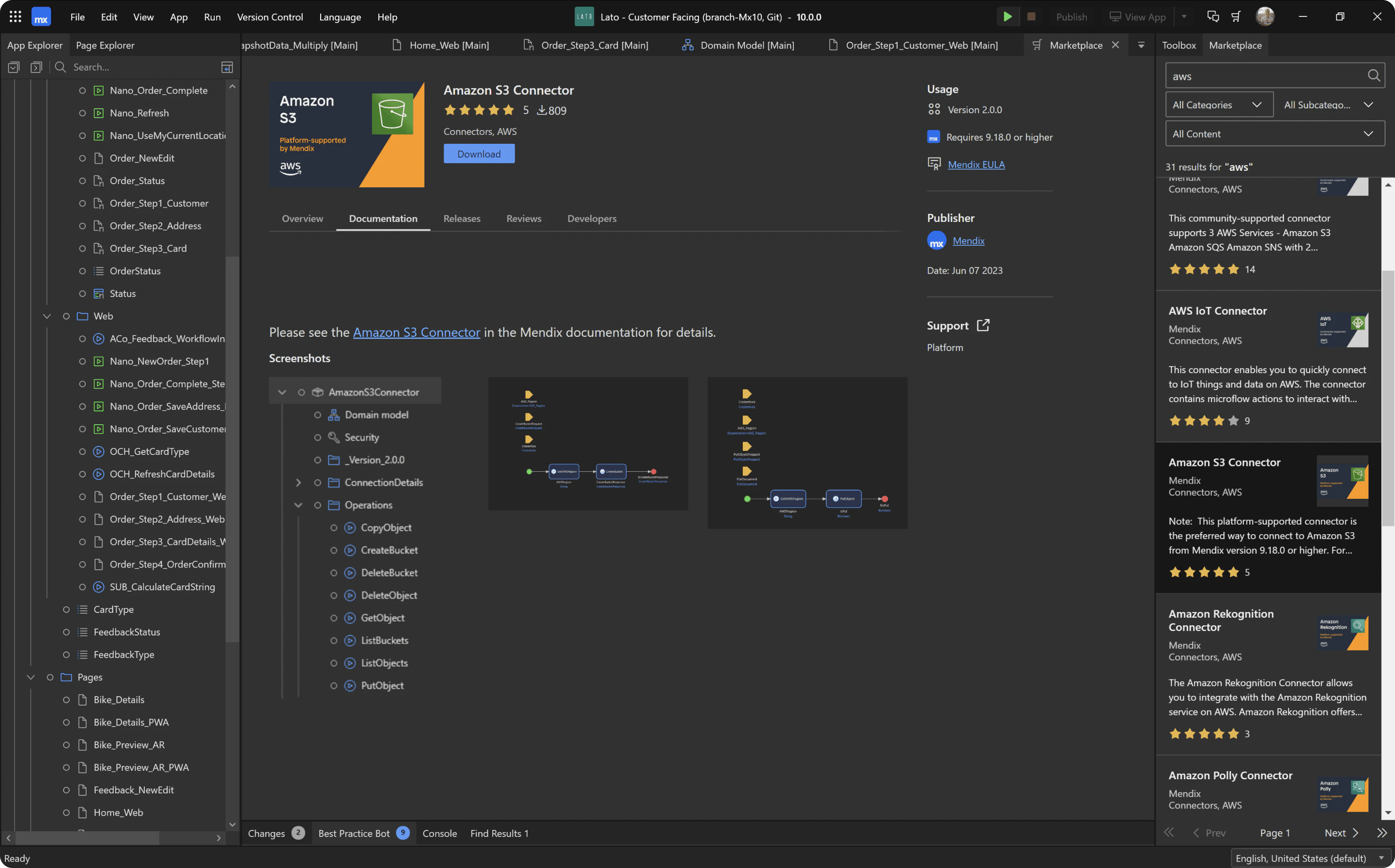 screenshot of Mendix