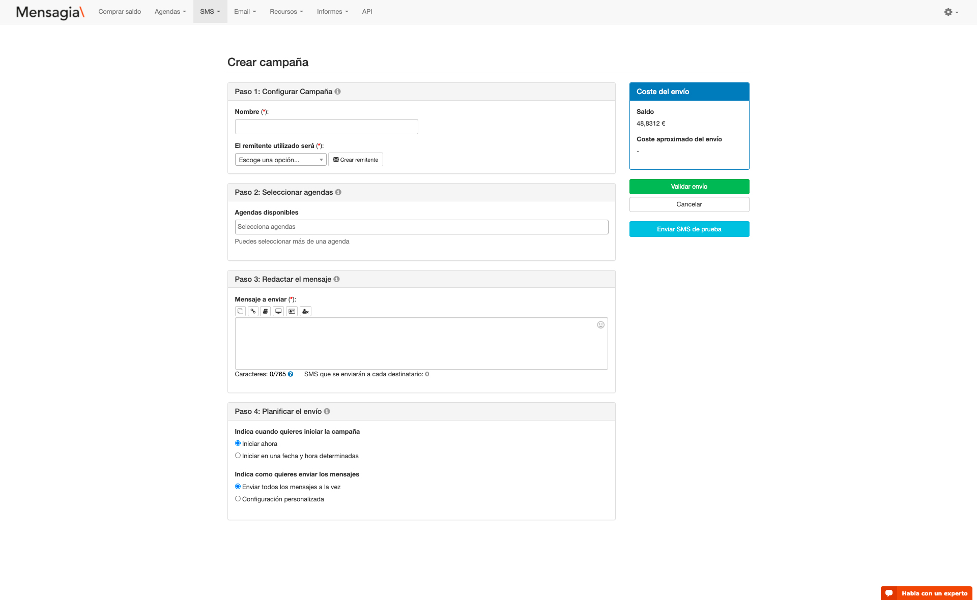 screenshot of Mensagia