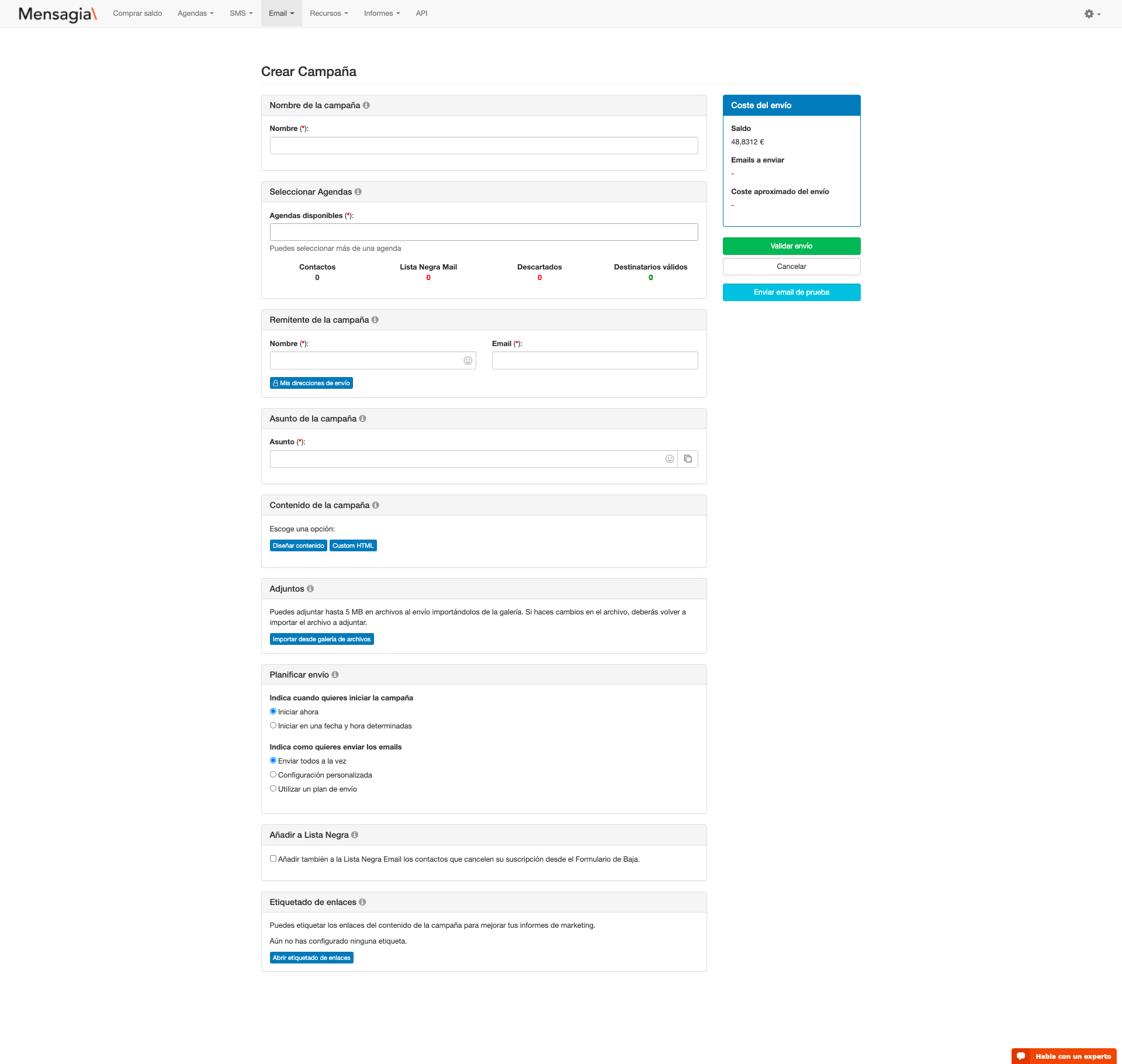 screenshot of Mensagia