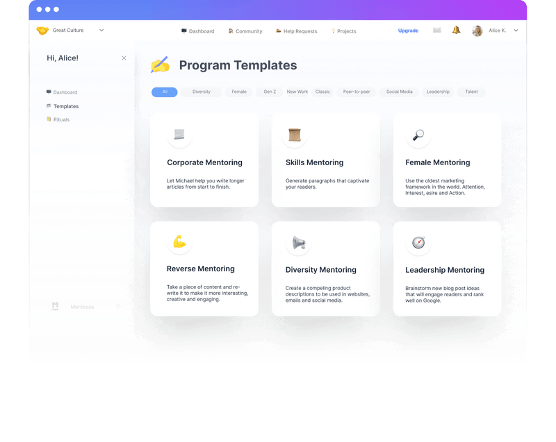 screenshot of Mentessa