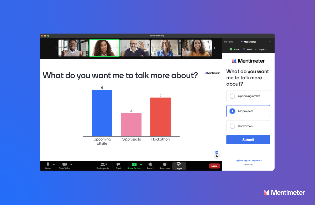 screenshot of Mentimeter