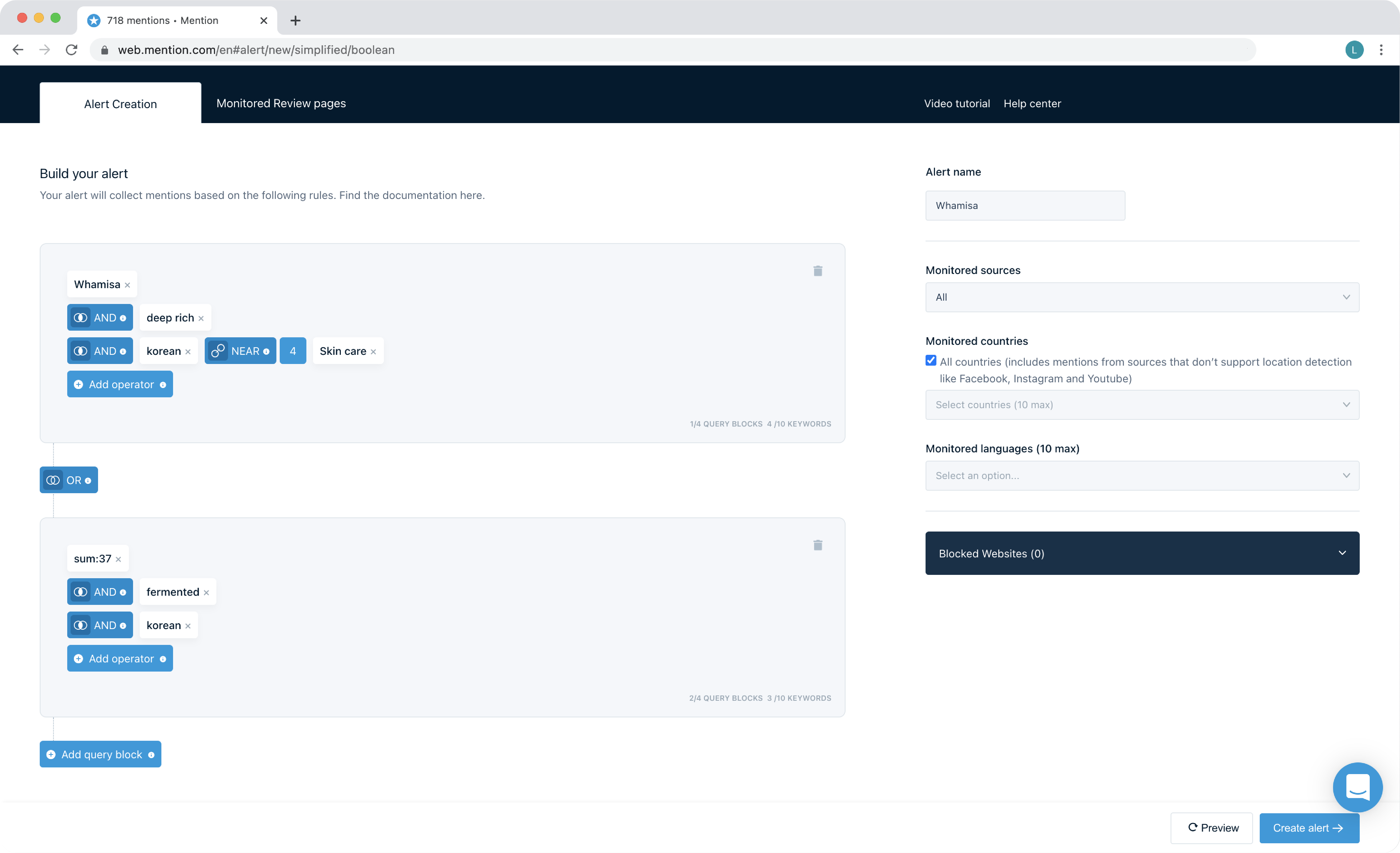 screenshot of Mention