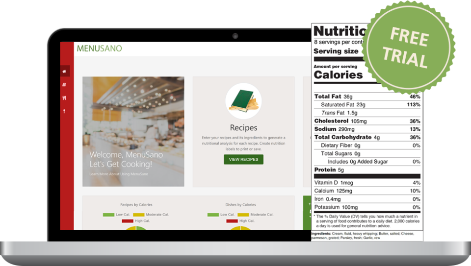 screenshot of MenuSano