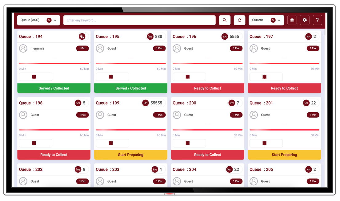 screenshot of Menumiz