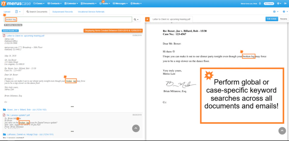 screenshot of MerusCase