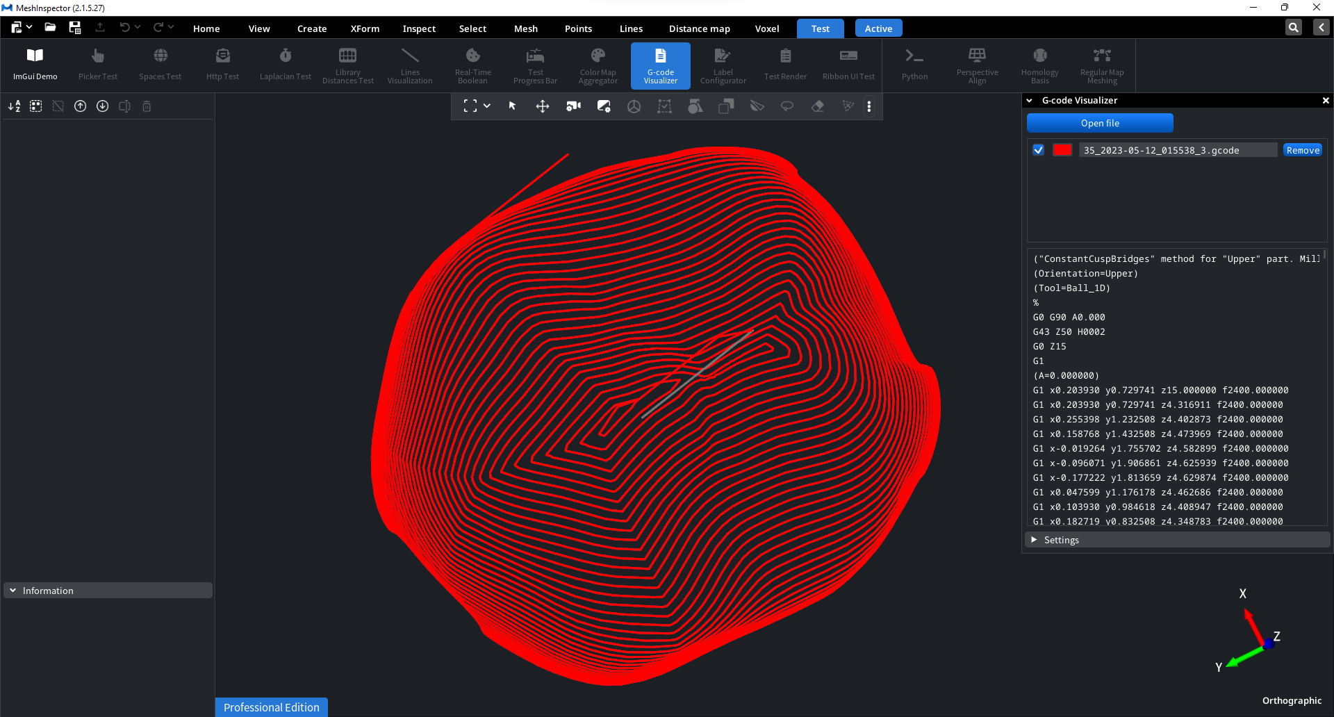 screenshot of MeshInspector