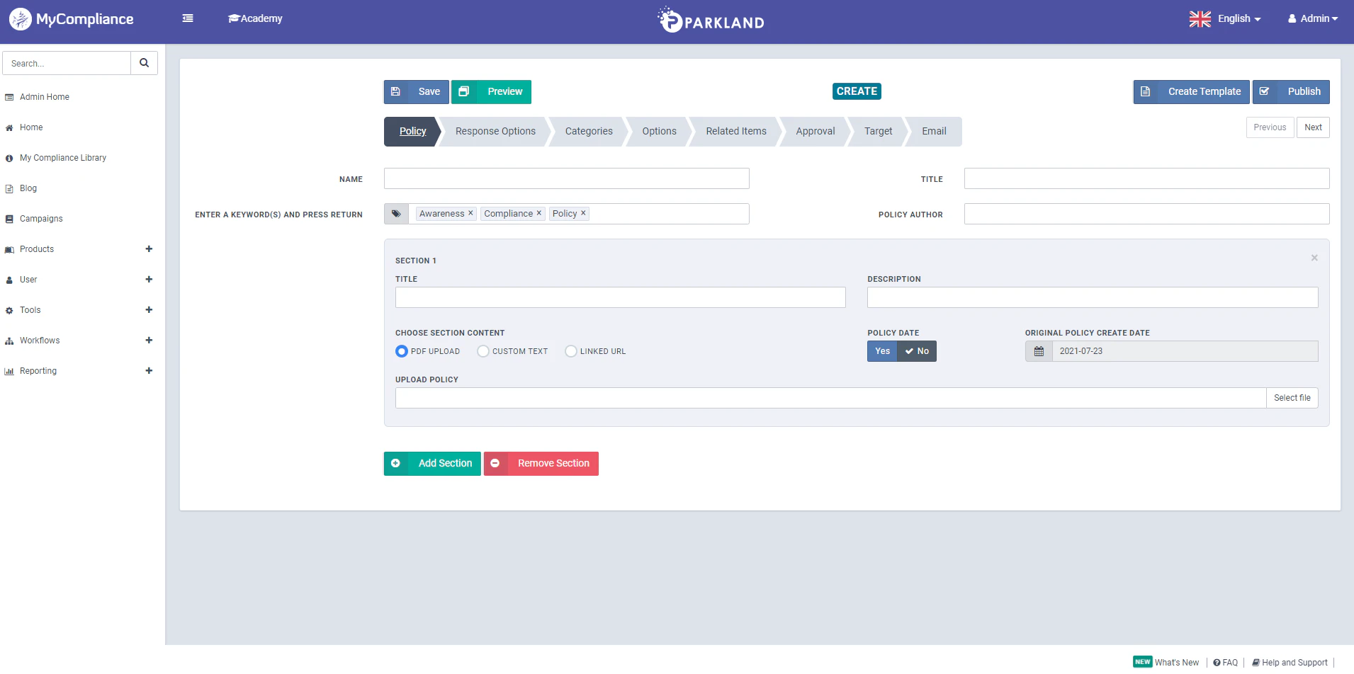 screenshot of MetaCompliance