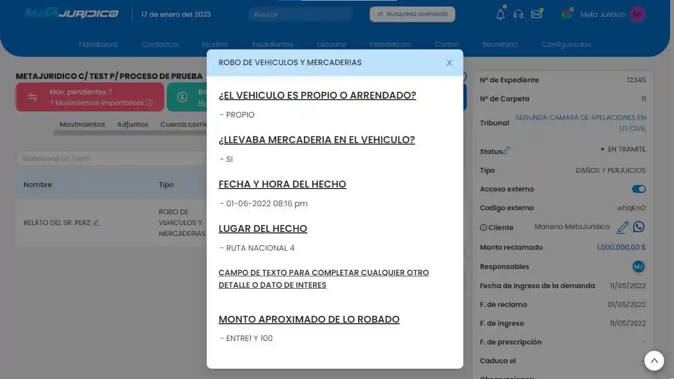 screenshot of MetaJuridico