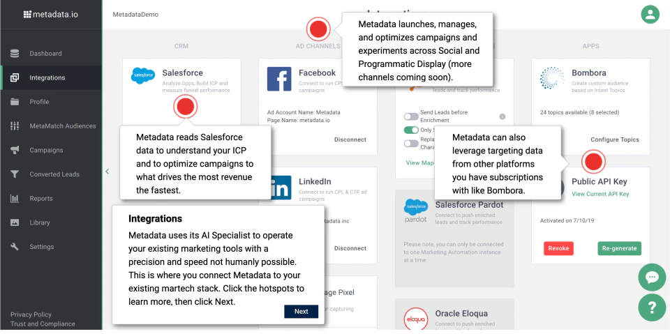 screenshot of Metadata
