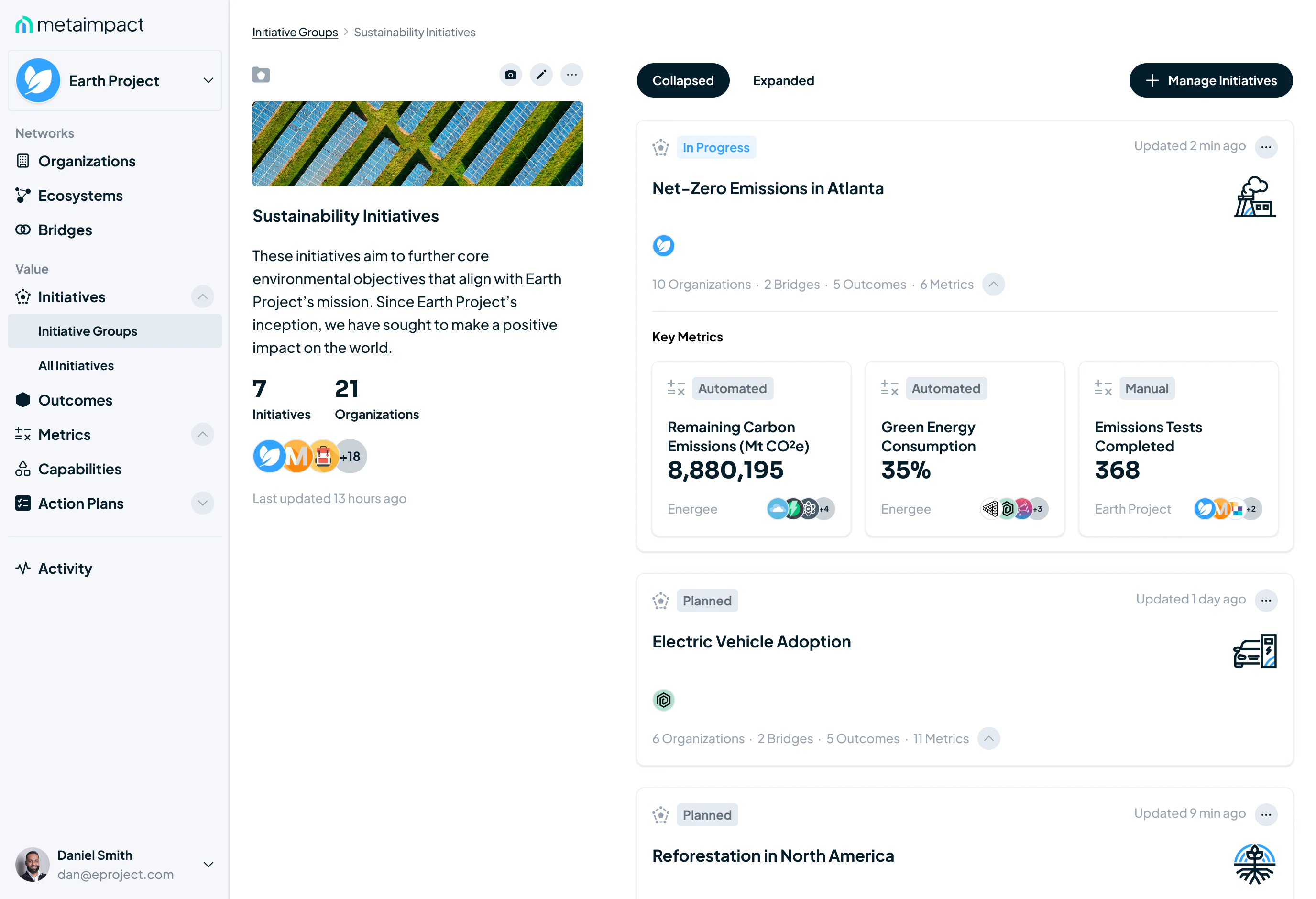 screenshot of Metaimpact