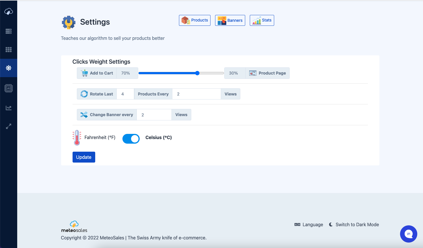 screenshot of MeteoSales