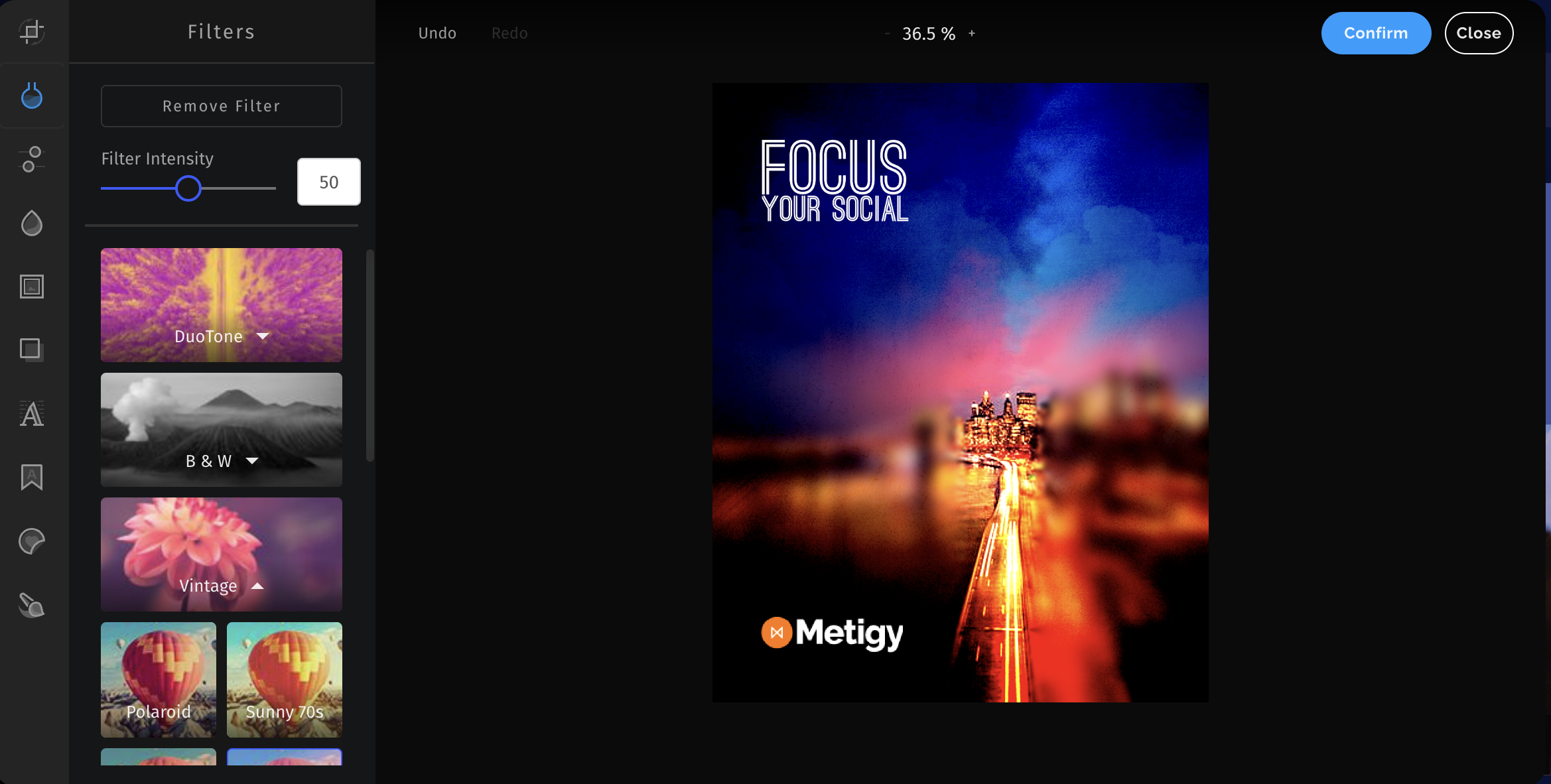 screenshot of Metigy