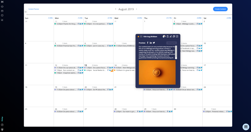 screenshot of Metigy