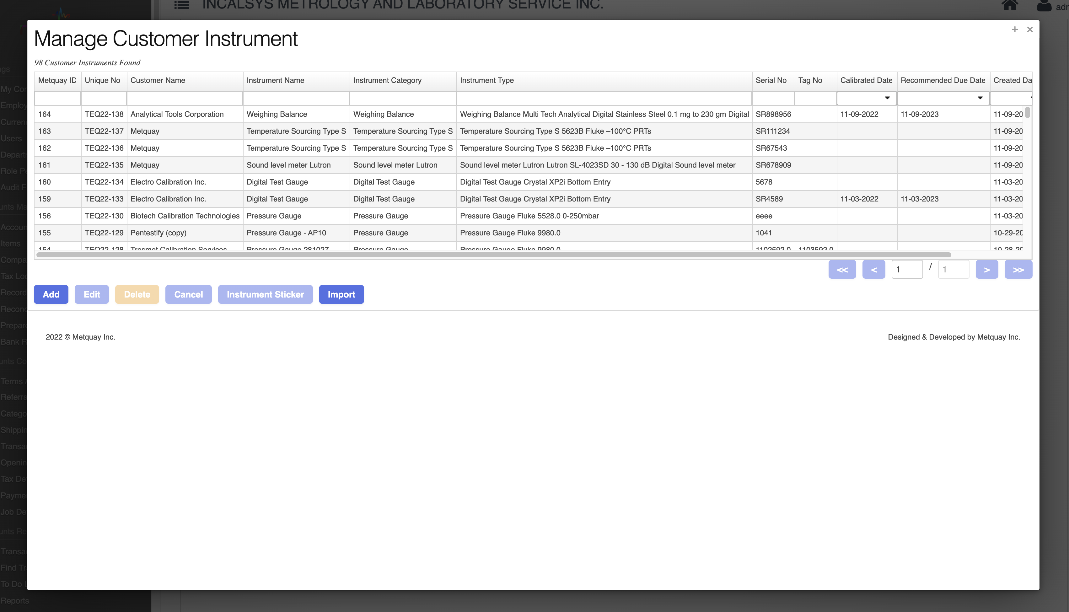 screenshot of Metquay
