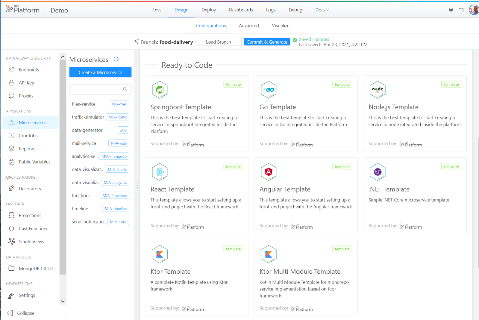 screenshot of Mia-Platform