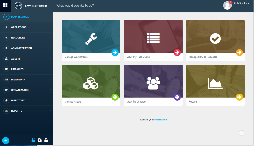 screenshot of MicroMain