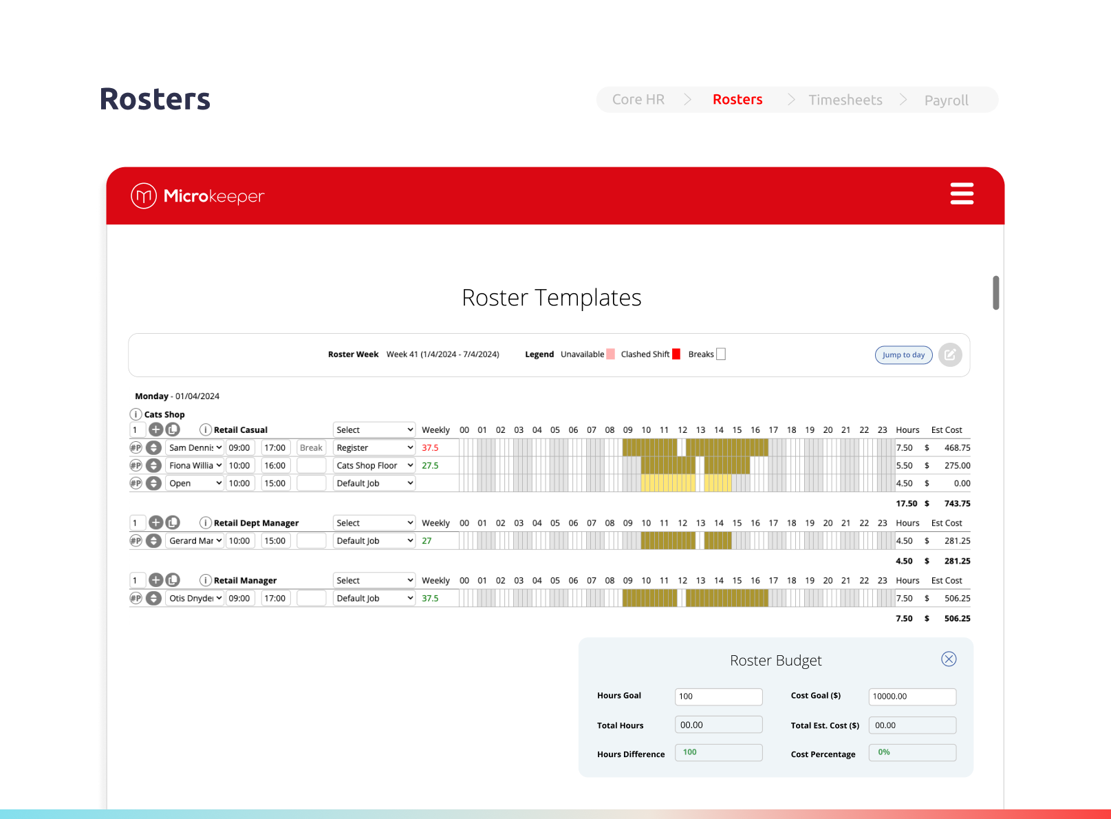 screenshot of Microkeeper