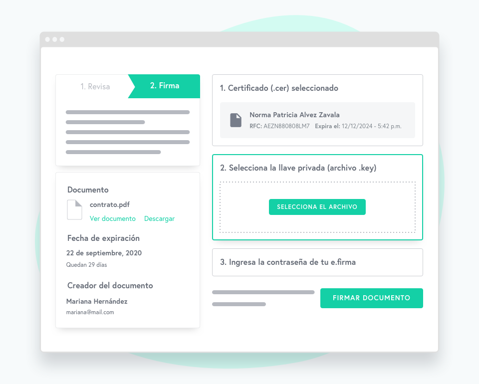 screenshot of Mifiel