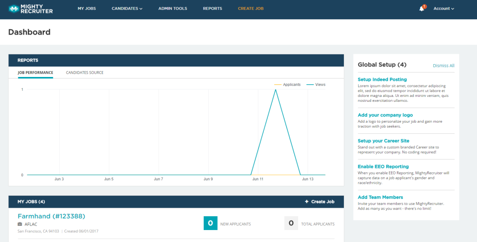 screenshot of MightyRecruiter