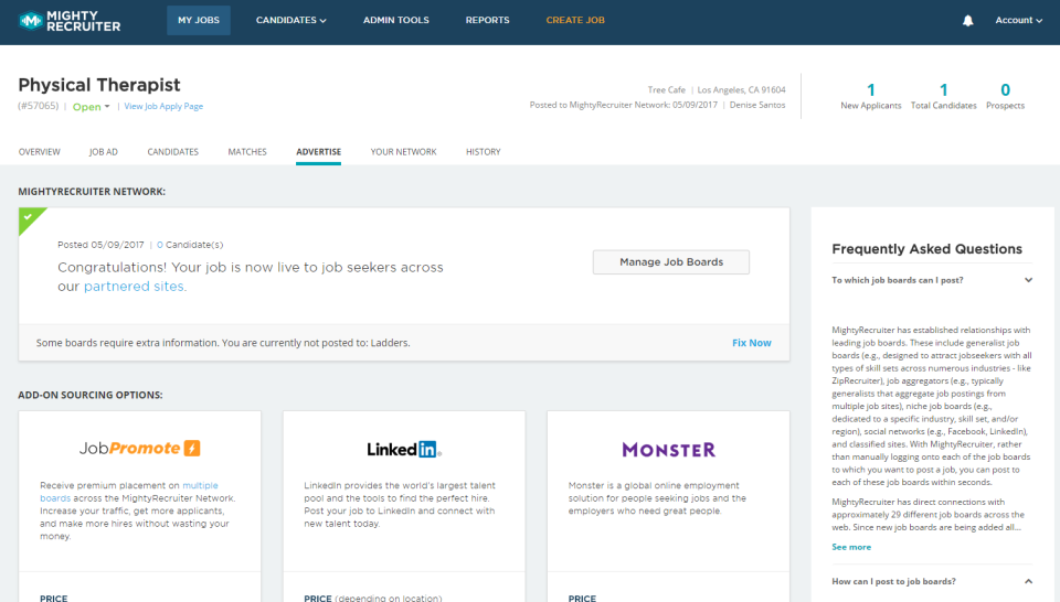 screenshot of MightyRecruiter
