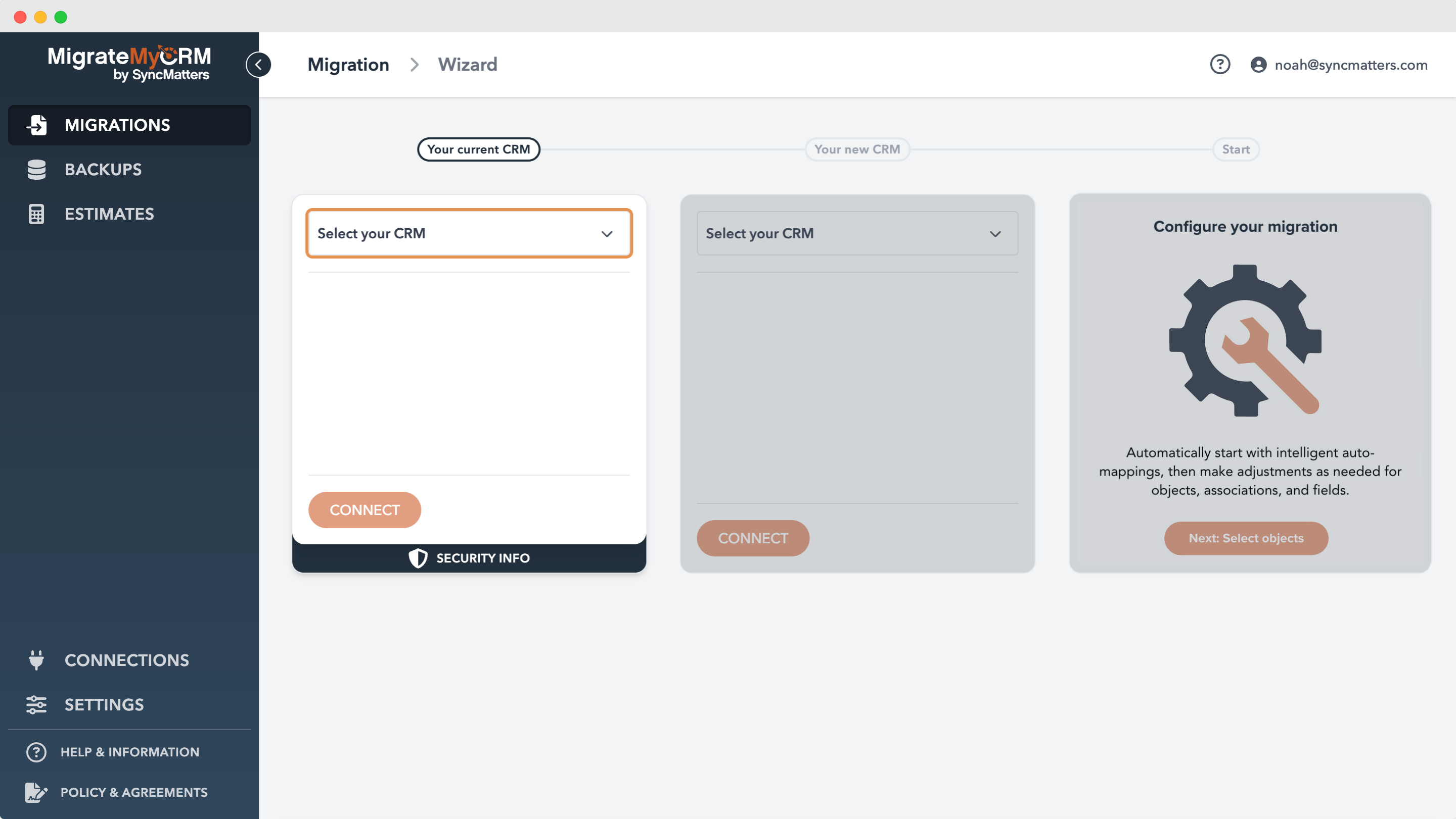 screenshot of MigrateMyCRM
