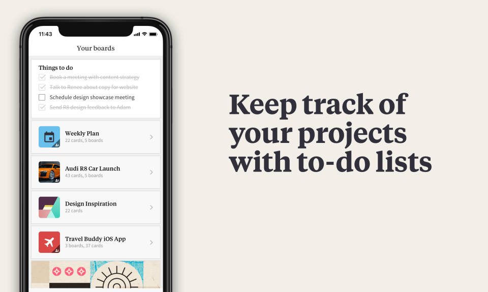 screenshot of Milanote