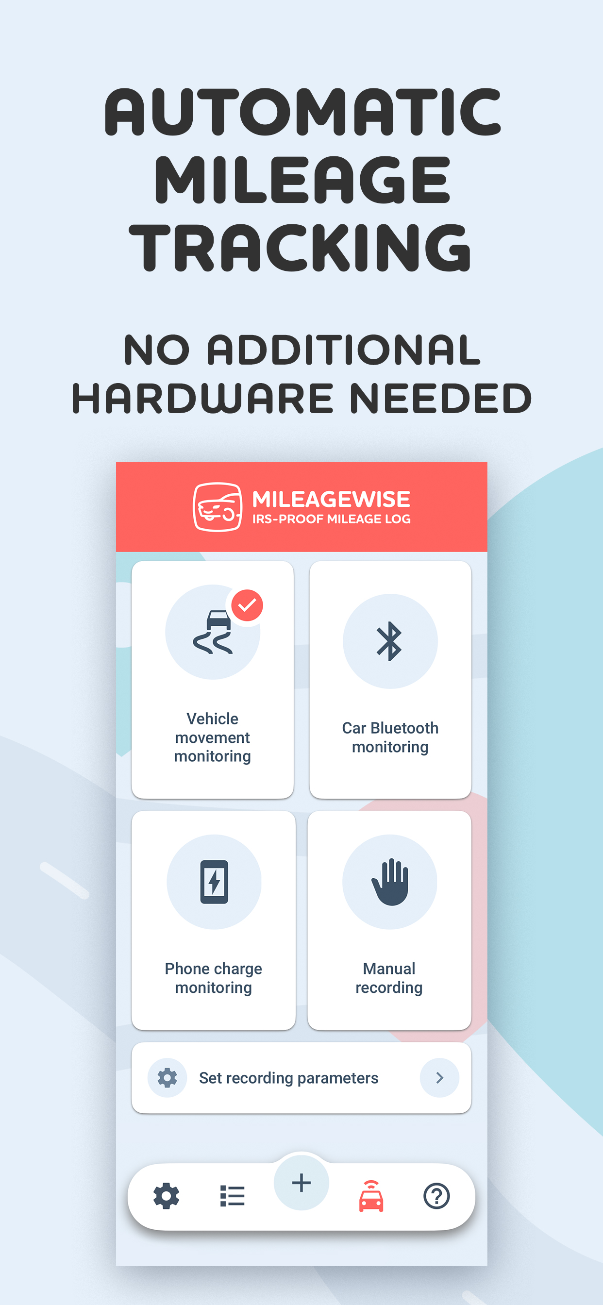 screenshot of MileageWise