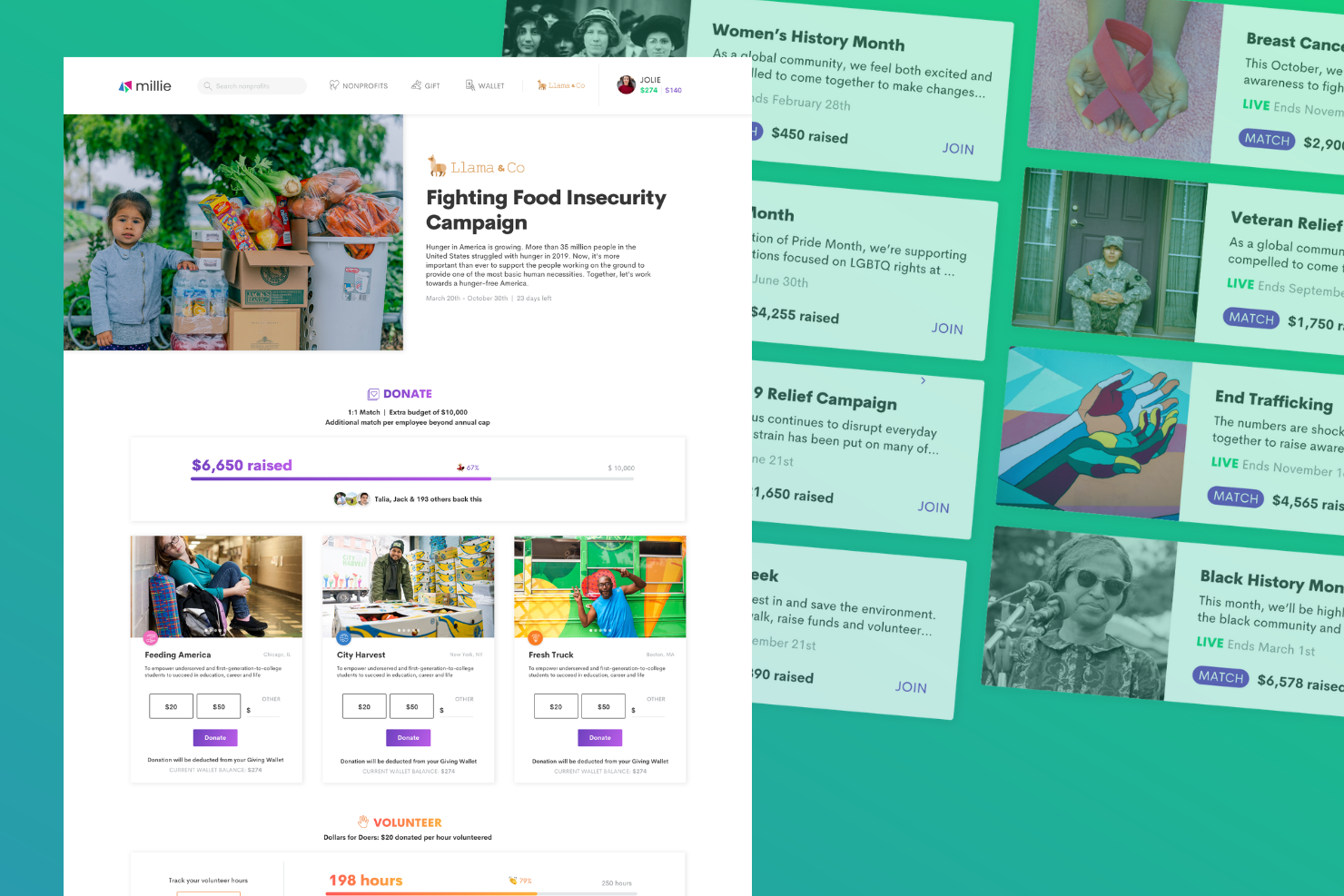 screenshot of Millie