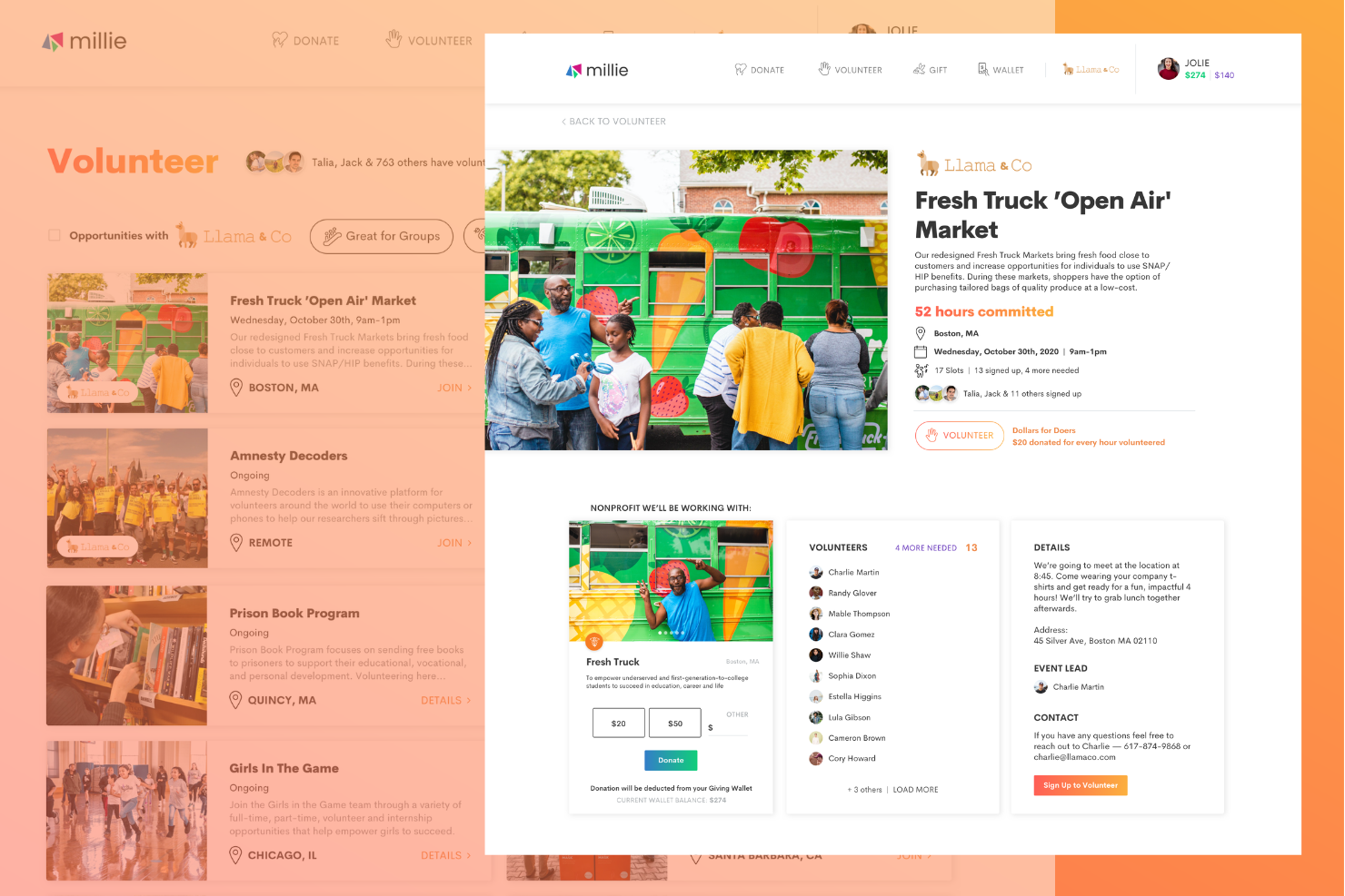 screenshot of Millie