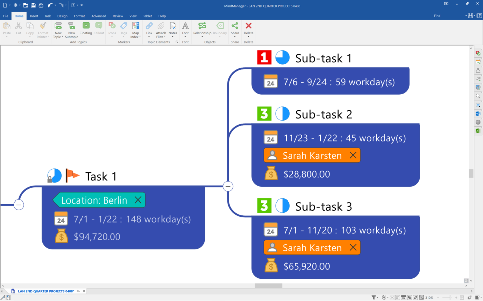 screenshot of MindManager