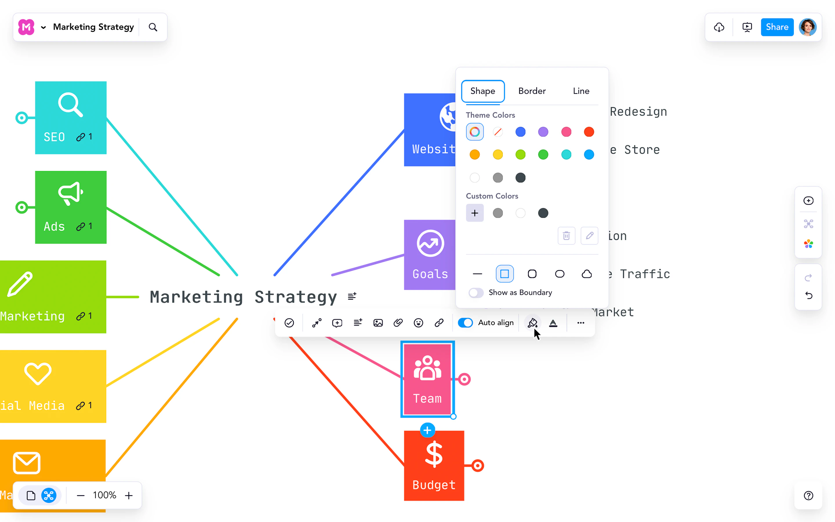 screenshot of MindMeister