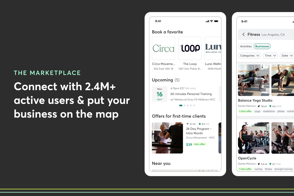 screenshot of Mindbody