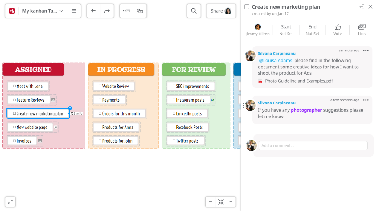 screenshot of Mindomo