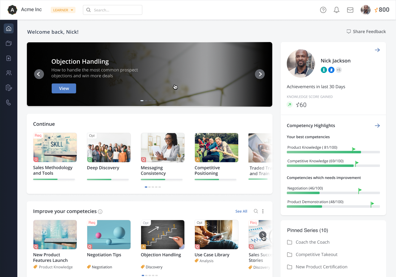 screenshot of Mindtickle