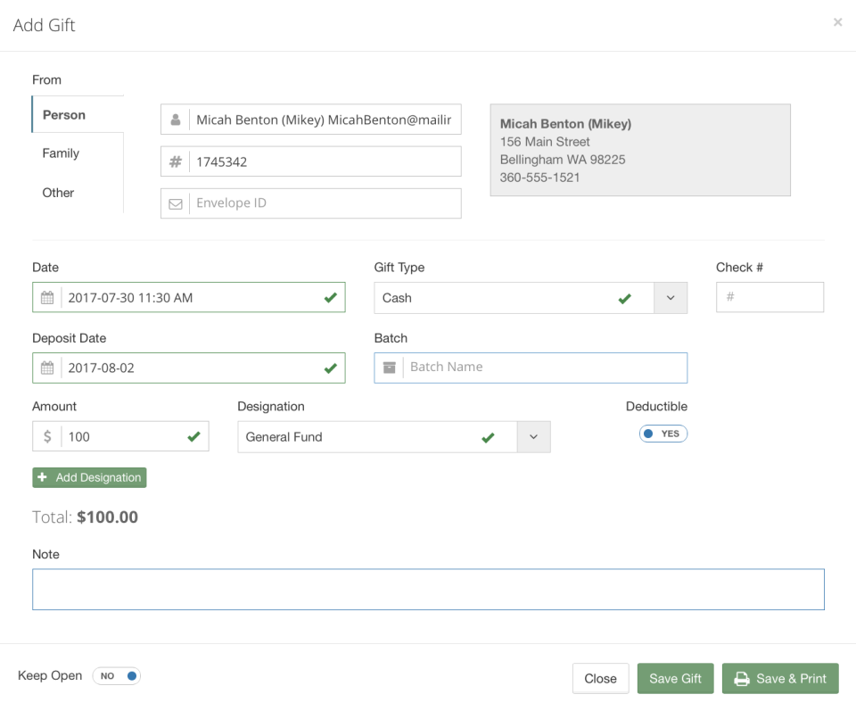 screenshot of MinistryTracker.com
